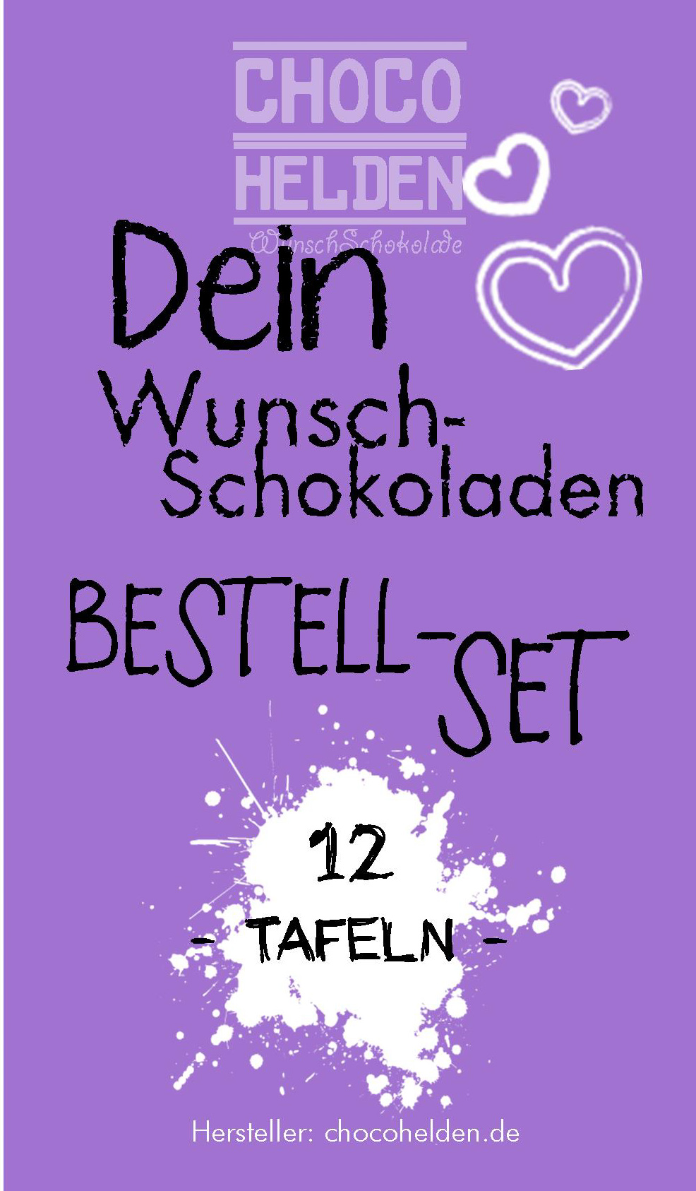 WunschSchokoladen Bestell-Set 12 Tafeln