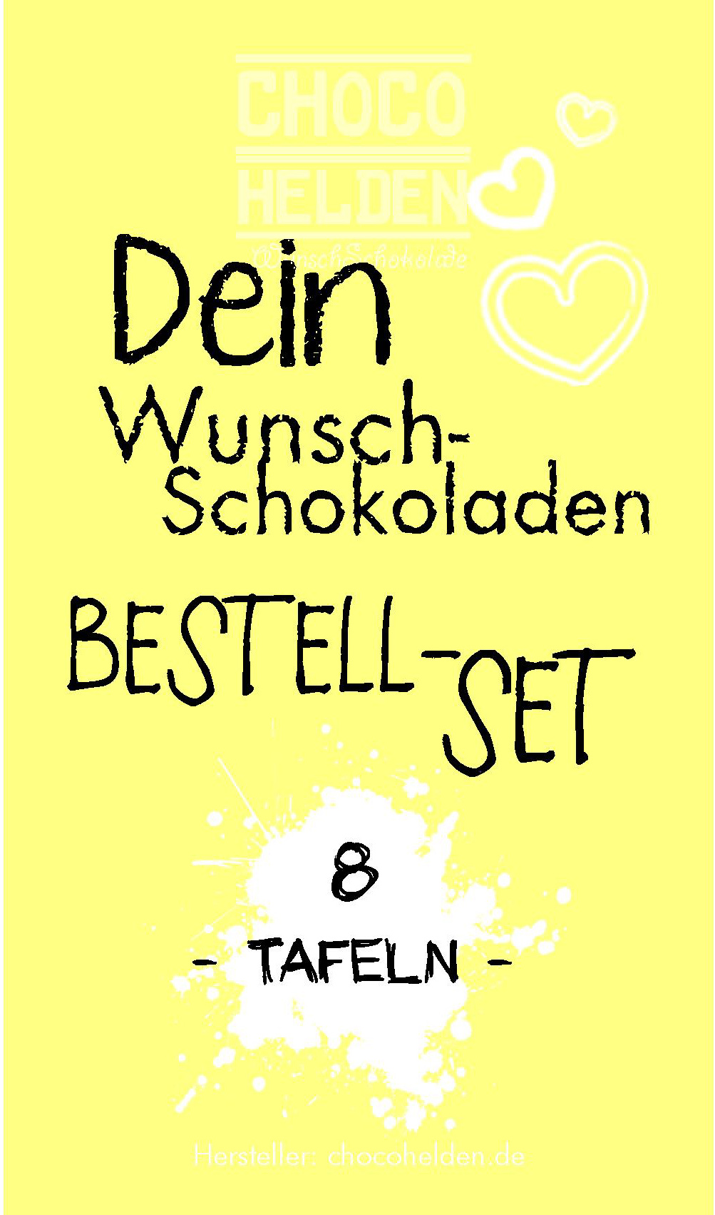 WunschSchokoladen Bestell-Set 8 Tafeln