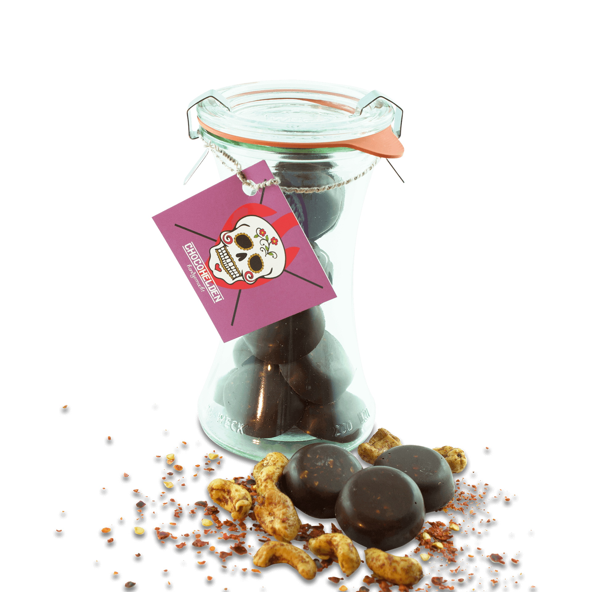 Choco Chili Nuts - Zartbitter mit Cashewkernen & Chili